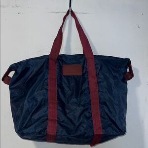 PIERRE CARDIN VINTAGE Navy Blue and Maroon Duffel Weekender Bag
